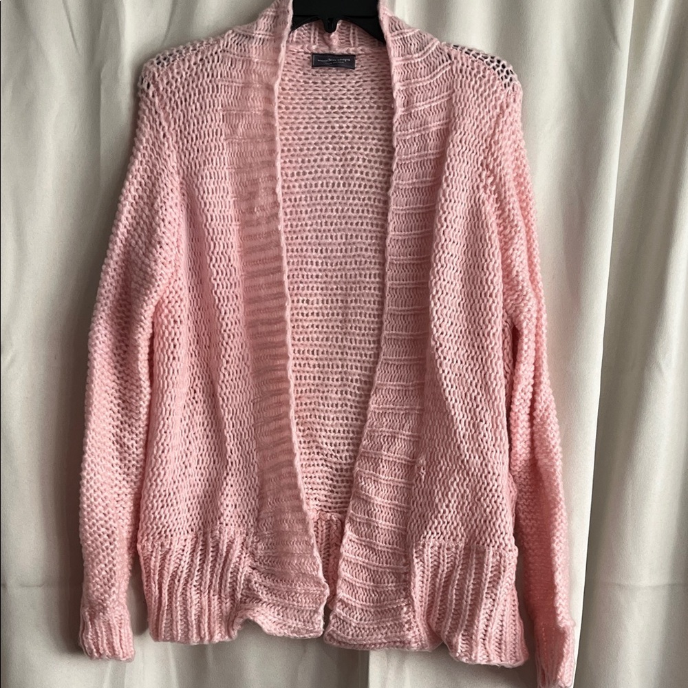 Wooden Ships Mohair Wool Blend Light Baby Pink Cardigan Sweater Size S / M